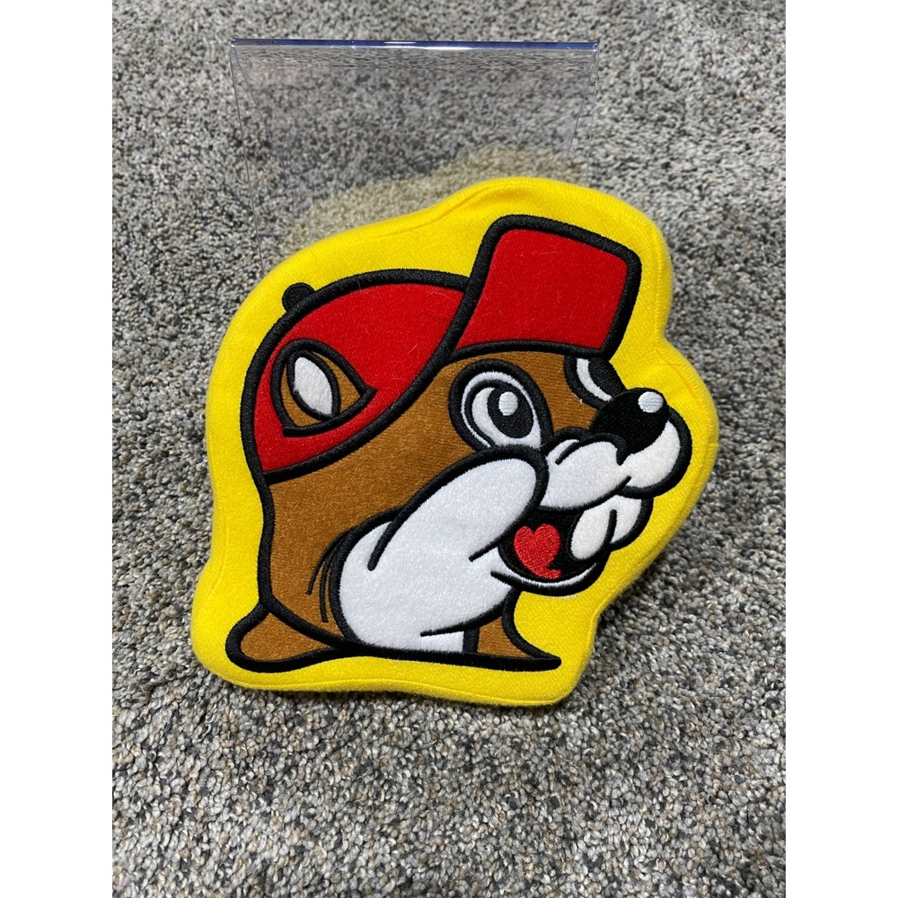 Buc-ee's Beaver Mascot Plush Pillow Yellow Red Embroidered Logo Travel Souvenir